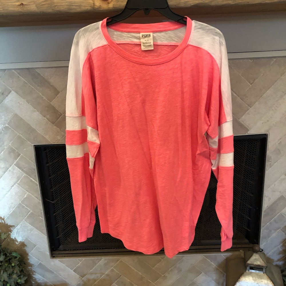 VS Pink - Pink And White long sleeved tee
